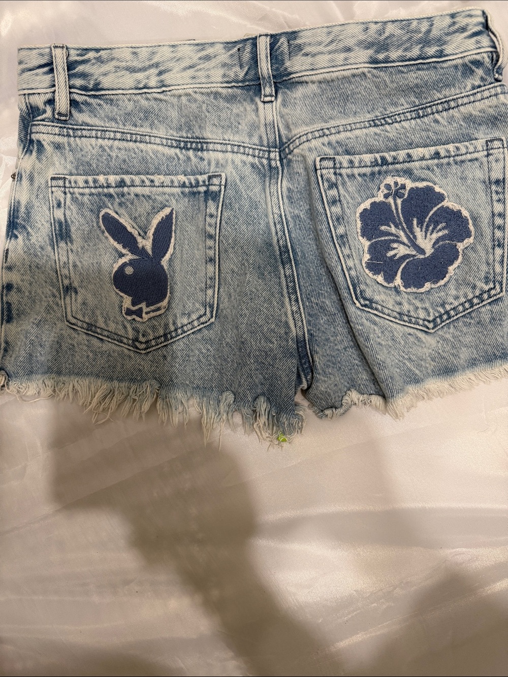 Lei Light Blue Washed Jeans with Lace Trim .